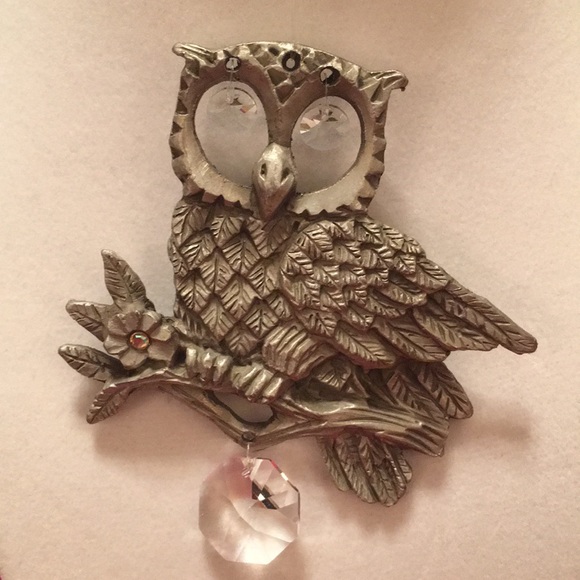 Owl Ornament with Crystal Eyes and Accents - Picture 3 of 3